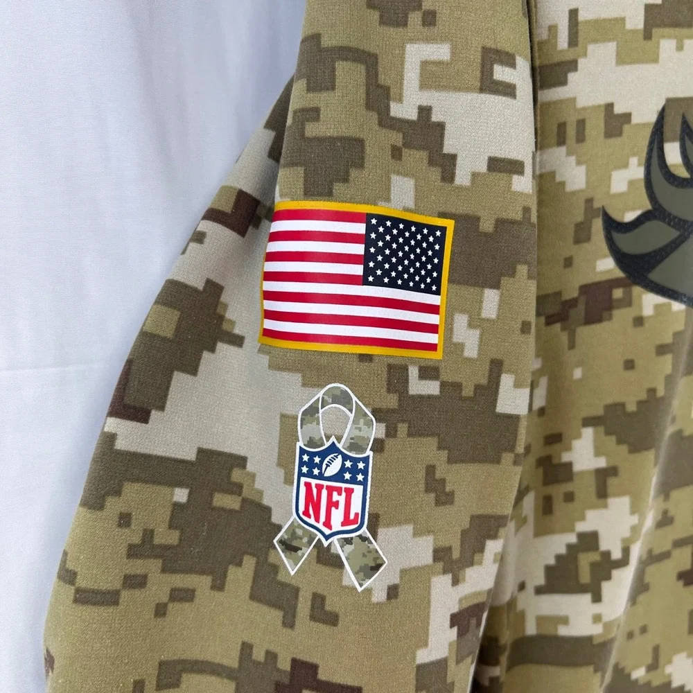 Nike Denver Broncos Hoodie Boys L Green Digital Camo Salute to Service NFL